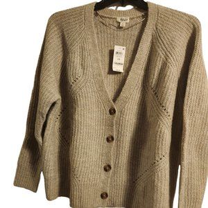 Cardigan sweater, multi-beige SZ 2X